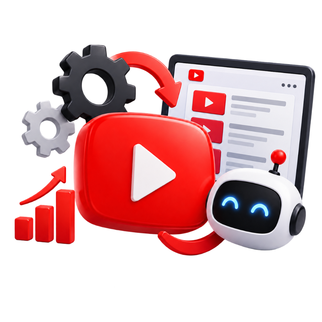 01 YouTube Automation 3D Illustration